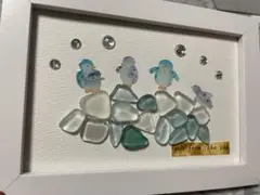 シーグラスアート★ペンギン★ハンドメイド