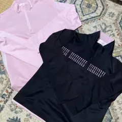 Minemura Mサイズ テニスウェア ピンク/ネイビー　二枚