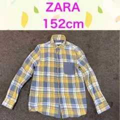 ZARAキッズ　チェックシャツ　マスタード　152cm