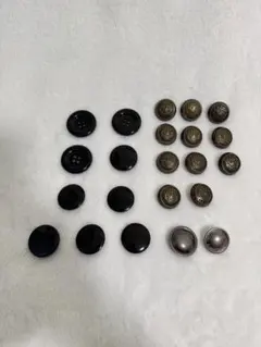 ボタンセット 黒 アンティークボタン