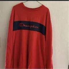 Champion チャンピオン 長袖カットソー レッド XLサイズ古着