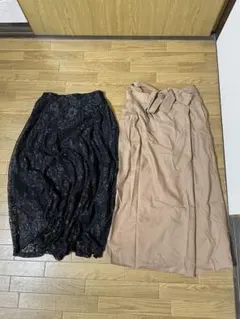 グレイル　ポリエステル製　タイトスカート　ロングフレアスカート2点セット