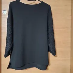 LEPSIM黒のレース袖七分袖チュニック