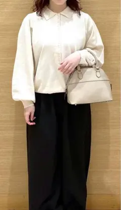 《美品》studioCLIP ベージュ ボタン付き ニットセーター