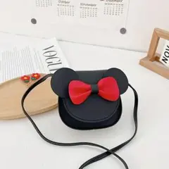 リボン付き ショルダーバッグ新品ポシェット ミニーマウス/ミッキー