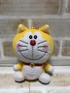 ドラえもん　猫耳　ぬいぐるみ　キーホルダー　バースデーマスコット　黄色　イエロー