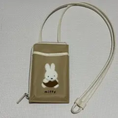 ミッフィー miffy スマホショルダーバッグ ベージュ