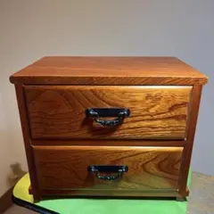 欅材小引き出し　二段引き出し　小箪笥