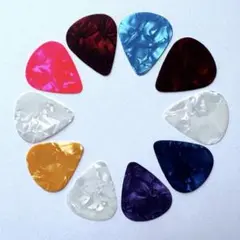 初心者OK！カラフル ギターピック 10枚セット 0.5mm 薄めタイプ