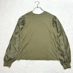 ✨ H&M 【EUR L】綠色系套頭衫 袖子部分有透視感 春秋 寬鬆