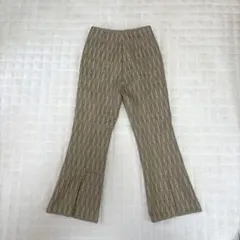 sense of place ベージュ系ストライプフレアパンツ