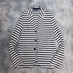 ​✨ブルーワーク トゥモローランド✨ボーダー ニット ジャケット M 日本製のサムネイル