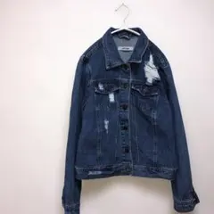【refuge】 ダメージ加工 デニムジャケット コットン100％　M