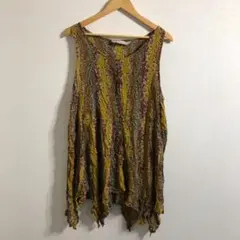 花柄刺繍ノースリーブチュニック