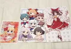 東方Project　博麗神社春祭り夏祭り　ポストカード＆ステッカー