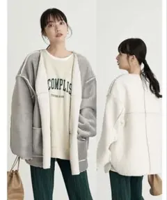 【美品】earth music&ecology コーデュロイ リバーシブルコート