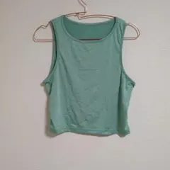 グリーン タンクトップ ヨガ ピラティス エクササイズ 運動ウェア トレーニング