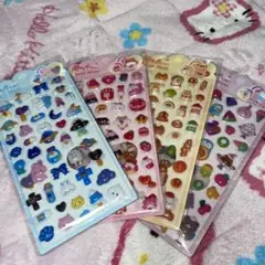 【新品】ポップシールセット 4シート 動物 食べ物