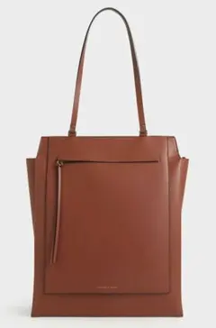 CHARLES & KEITH ジオメトリックトートバッグ　A4保存袋テラコッタのサムネイル