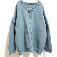 INGNI イング　ダメージ加工デザイン　ニット　カーディガン　長袖　ゆったり