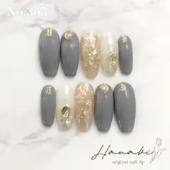 No.365✶‪【現品】バレリーナ グレー ロングネイル かっこいい 大人