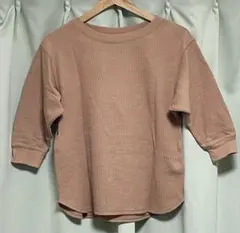 ユニクロ UNIQLO 春秋シーズン　七分袖カットソー　ピンクベージュ