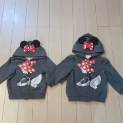 ミニーマウス フード付きパーカー 80cm 90cm おそろい
