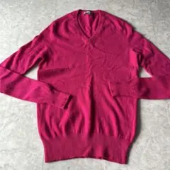 UNIQLO Vネックニット ピンク M