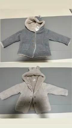 【未使用品】babygap くま耳 ボアカーディガン90サイズ★2着セット
