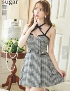 チェック柄 Aラインドレス