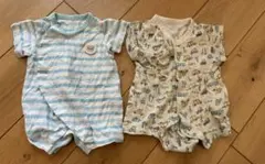 ロンパース2点セット（ストライプ・柄）　まとめ売り