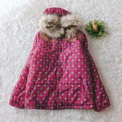 TITICACA◎花柄×フェイクファー 中綿ジャケット S　総柄　可愛い　レトロ