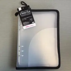 ダイソー 6リングファイル A5 ジッパー付 ブラック新品