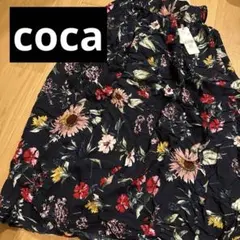 【新品】coca 花柄スカート ネイビーのサムネイル