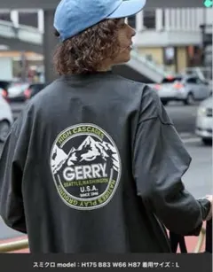【新品】GERRY/ジェリー バックロゴプリント 長袖Tシャツ　L スミクロのサムネイル