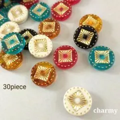 【R002】コインビーズ / エキゾチック柄 / 5color 30個