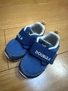 【美品】DOUBLE.B ネイビー スニーカー 13センチ　ベルクロ