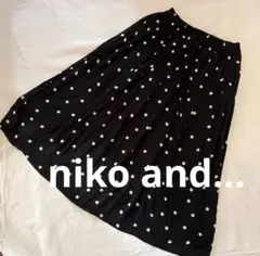 niko and...レーヨンドット柄 フレアスカート ロング丈 ブラック　4のサムネイル