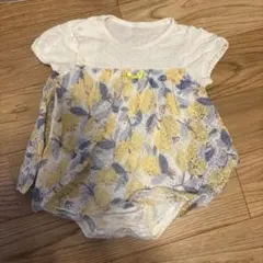 花柄レース ロンパース ベビー服　前開き　レモン柄のサムネイル