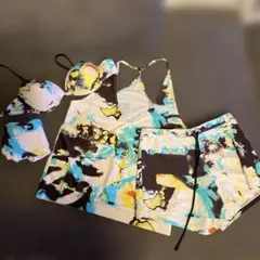 カラフルビキニセット タンクトップ ショートパンツ