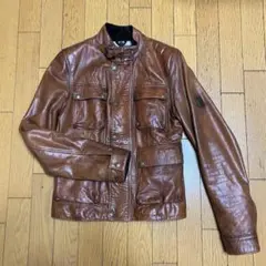 UNION JAP SHON ベージュ レザーライダースジャケット Mサイズ - メルカリ