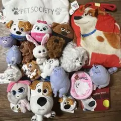 映画ペット2グッズセット　ぬいぐるみマスコット、ポーチ、犬、うさぎ、小銭入れ