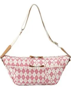 ボディバッグ　スカル　ピンク　白雪帆布