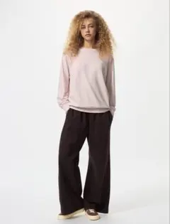 ソフトニットフリースクルーネックT ユニクロ