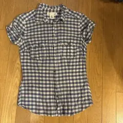 【H&M】L.O.G.G. チェック柄半袖シャツ ブルー系のサムネイル