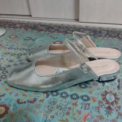 Esperanza　サシルバー スリングバック フラットシューズ L