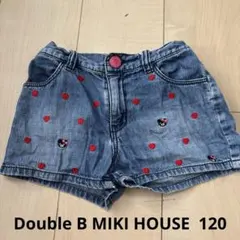 Double B MIKI HOUSE デニム　ショートパンツ くま　120