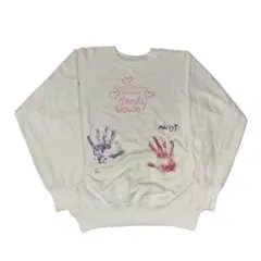 90s USA製 ハンドペイント スウェット L 雰囲気系