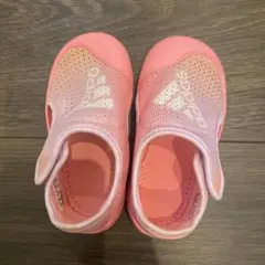 アディダス ピンク メッシュ ベビーサンダル 14cm