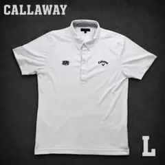 Callaway 人気DSPD 刺繍ロゴ 吸汗速乾 鹿の子 半袖ポロシャツ LL